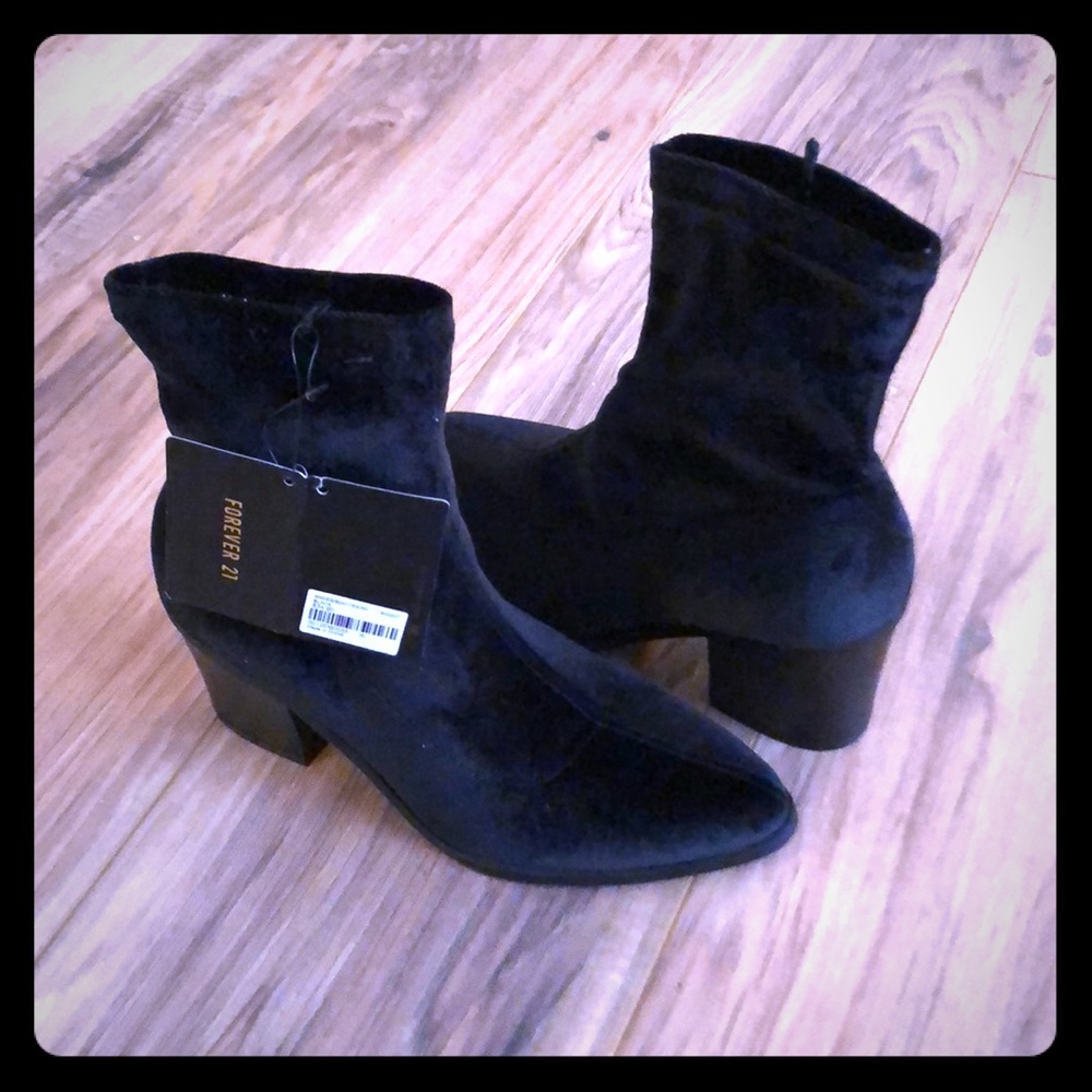 Forever 21 slouchy black ankle boots.